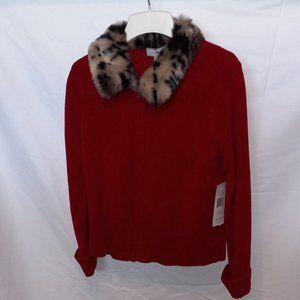 Designers Original Studio Red Zip Up Cardigan